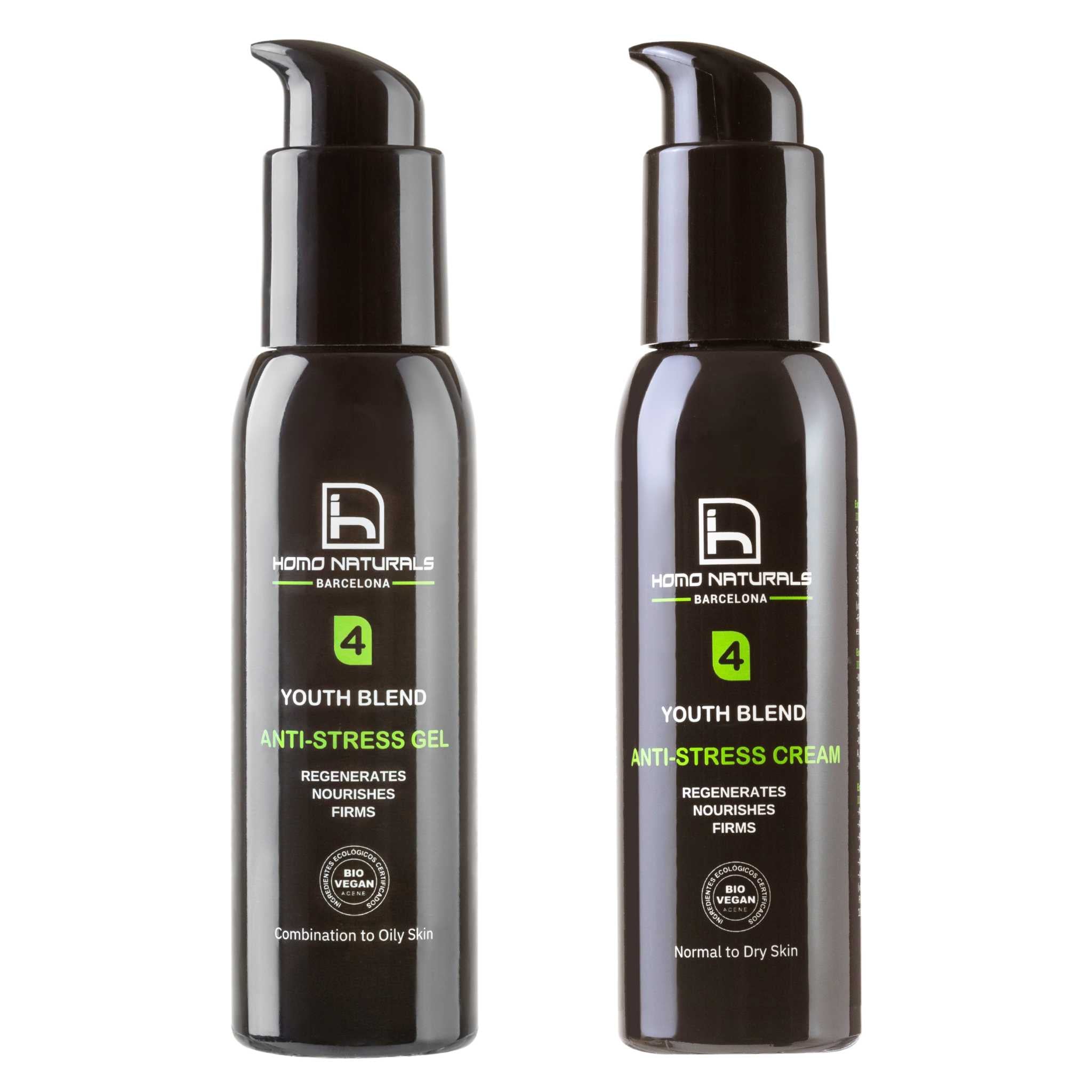 Kit cremas antiarrugas para hombre. Crema antiarrugas piel grasa y crema antiarrugas piel seca. Ideal verano e invierno.