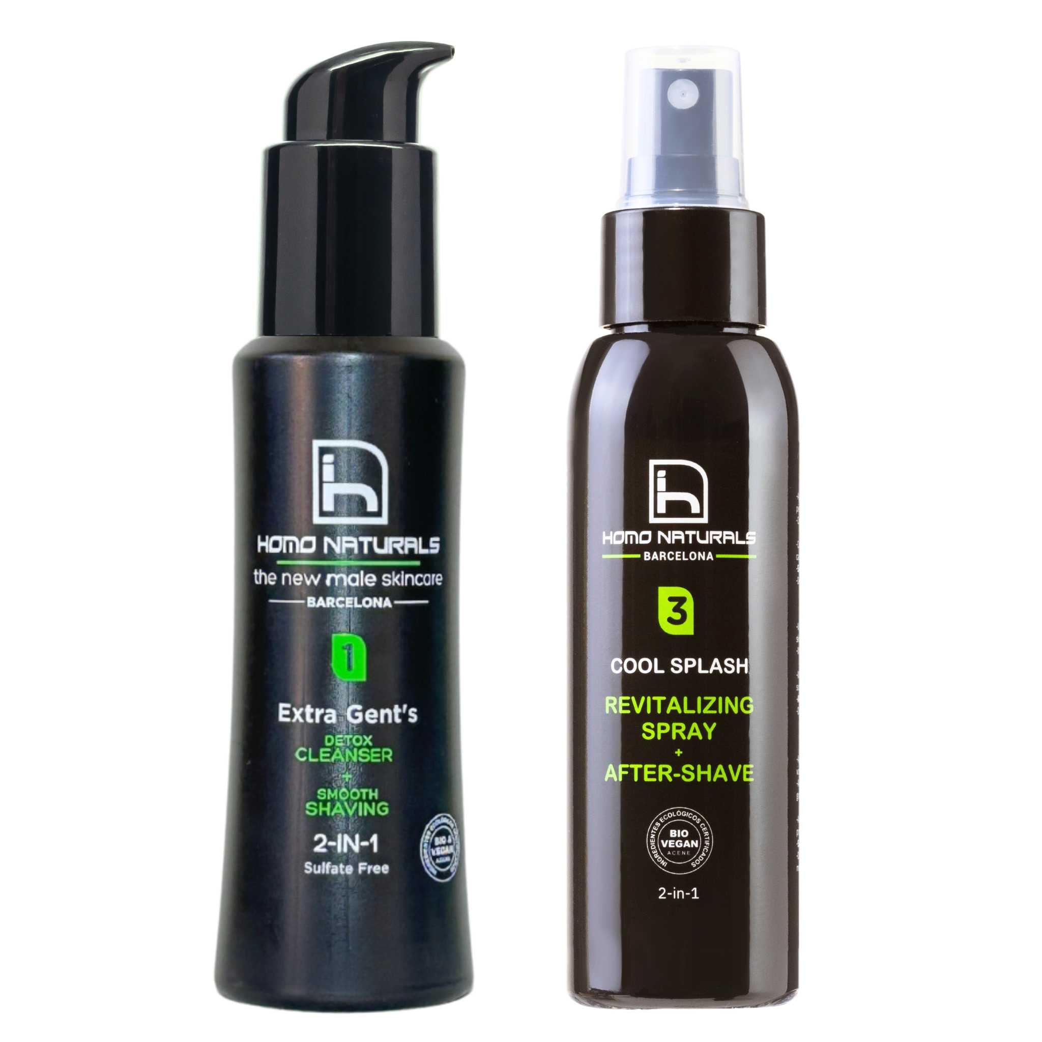 Kit de afeitado para hombre con crema de afeitado natural y after shave sin alcohol.